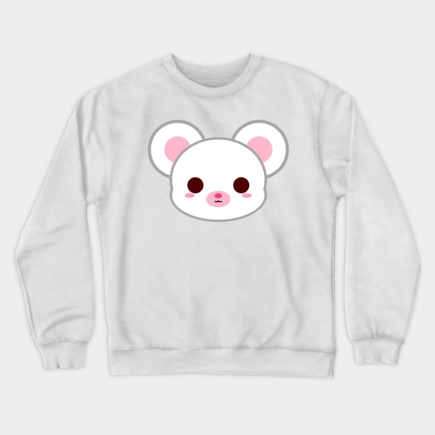 Cute Albino Mouse Crewneck Sweatshirt by alien3287